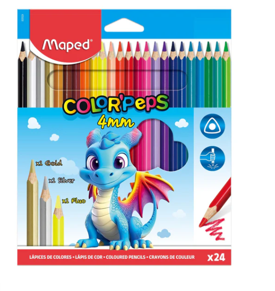 JUEGO DE LAPICES DE COLOR "PEPS 4MM 24/1