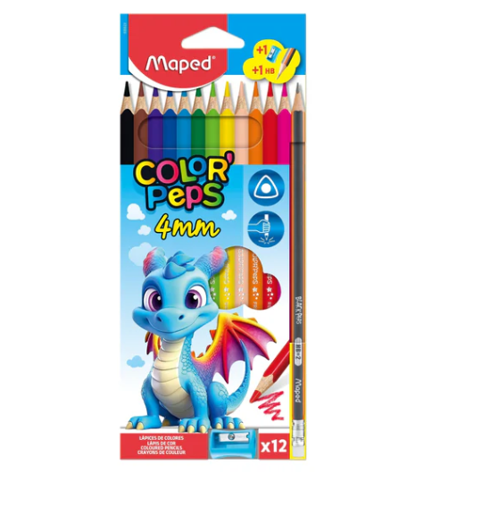 JUEGO DE LAPICES DE COLORES COLORPEPS 4MM 12/1
