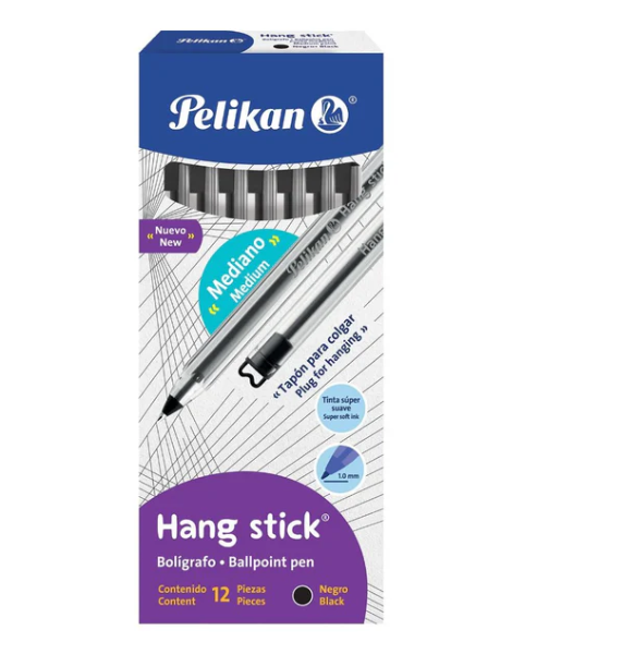 BOLIGRAFO HANG STICK 12/1 NEGRO 1.0MM