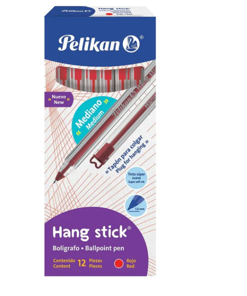 BOLIGRAFO HANG STICK 12/1 ROJO 1.0MM