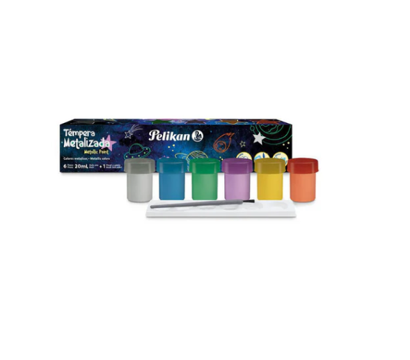 JUEGO TEMPERA METALICAS 6/1 + PINCEL 20ML BL