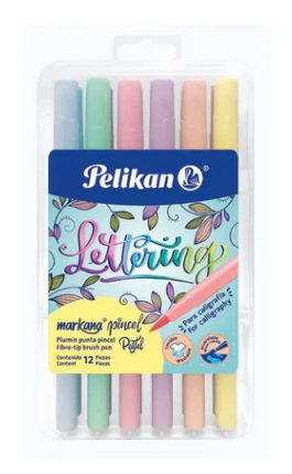 JUEGO DE FELPAS PTA. T/PINCEL COLOR PASTEL 12/1 BL
