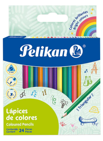 JUEGO LAPICES COLORES 24/1 LARGO TRIANG.