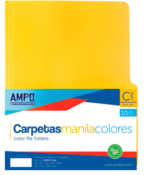 FOLDERS MANILA (8.5 X 11) SURTIDOS 125/1