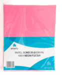 PAPEL BOND 20 (8.5"X11") 100/1 NEON FUSIA