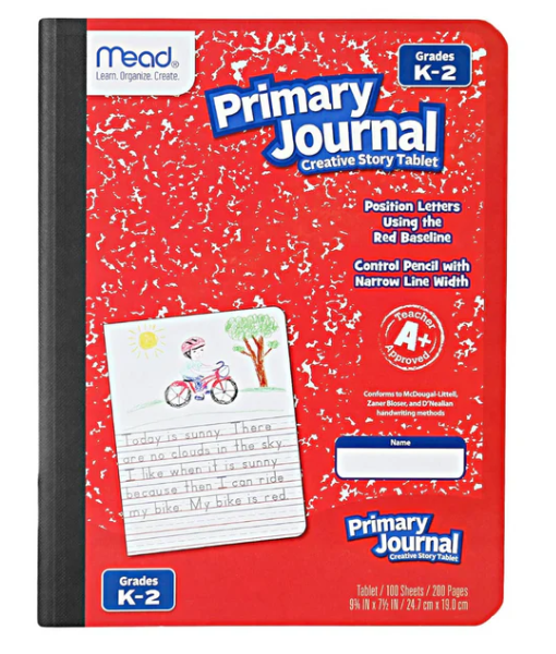 CUADERNO COSIDO 200 PAG. PRIMARY JOURNAL K-2 SURTIDAS