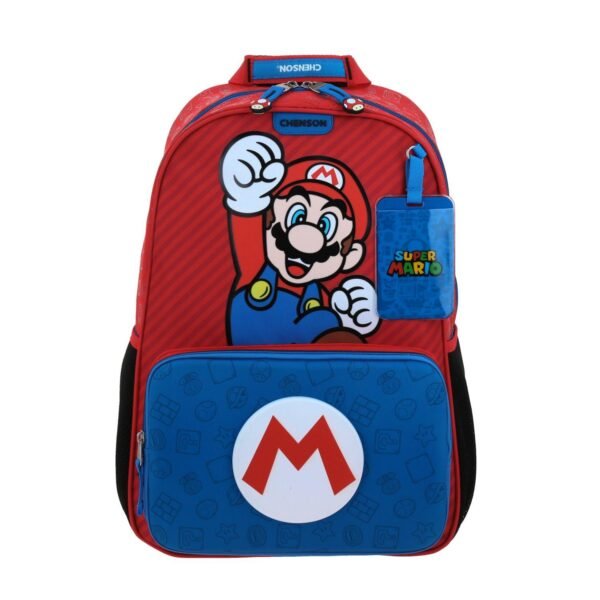 Mochila Chenson Grande Mario Bros Prego Azul XXVI