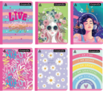 Cuaderno Rayado Diseño para Niñas, 247 x 190 mm – 200 páginas, papel 56 gsm, glitter (6 diseños).