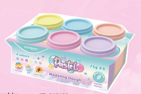 Modelling Dough, 6 x 75 g. - Colores pastel