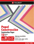 Papel construccion, 12 colores, 48 hojas